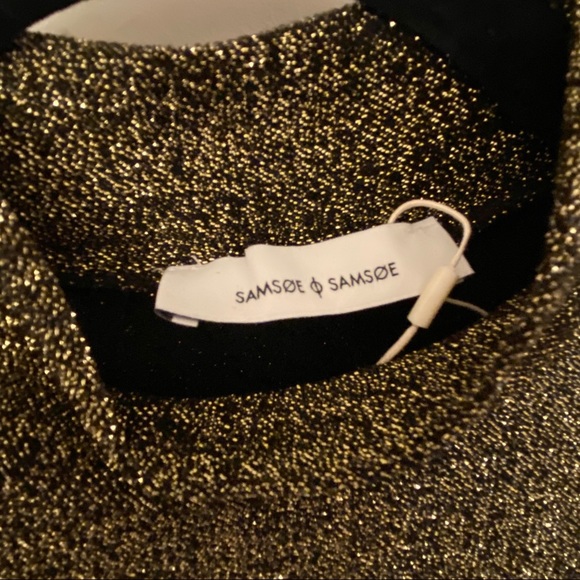 Samsøe & Samsøe Bodycon Gold Knit Mini Party Dress - Picture 5 of 7